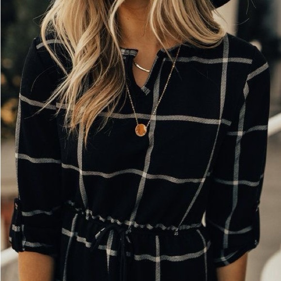 Roolee Black and White Checkered Dress - Picture 2 of 6